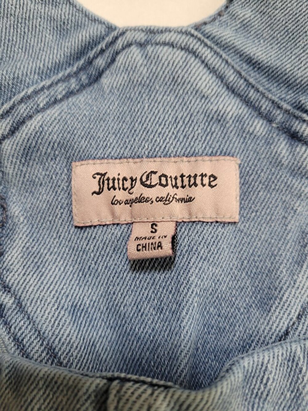 Juicy Couture Y2K Denim Short Overalls Raw Hem Medium Wash Small Streetwear - Picture 4 of 11